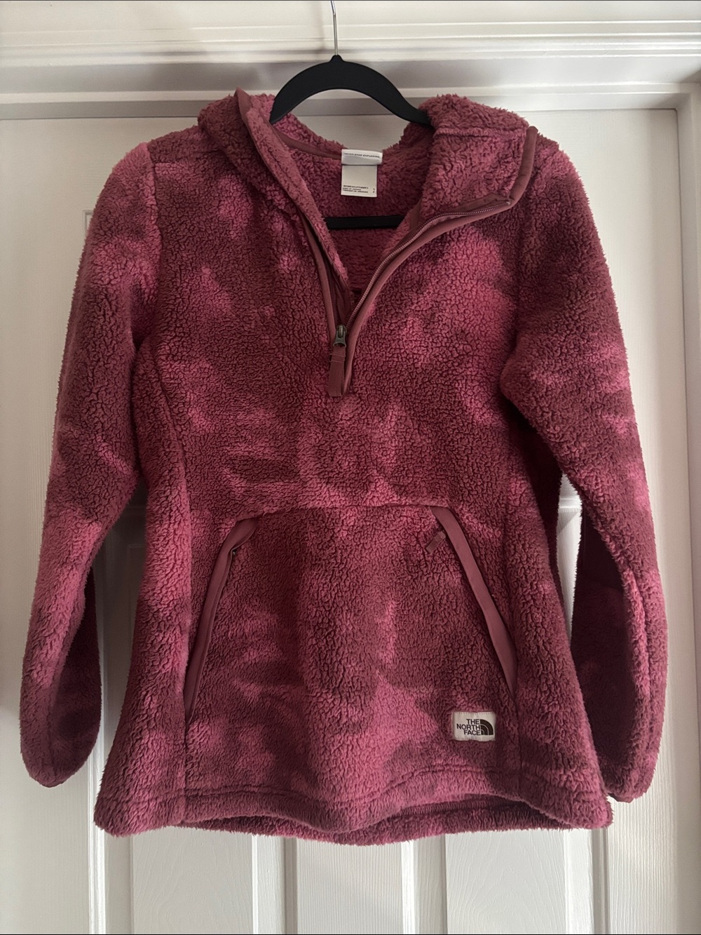 The North Face Half-Zip Sherpa Hoodie - Dusty Rose size small